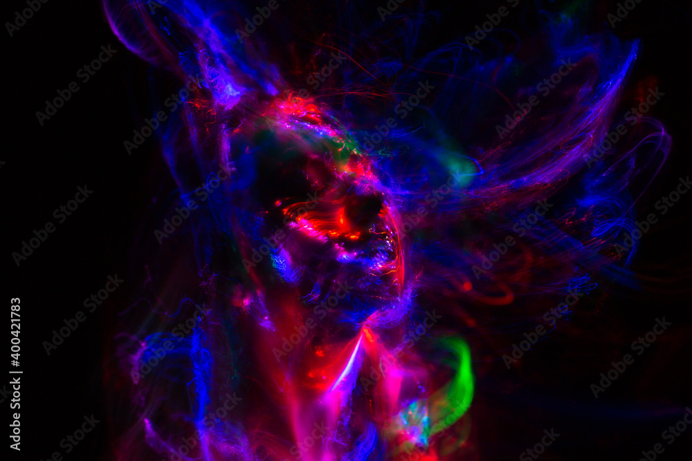 Lucid Dreaming series. Backdrop of human face and colorful fractal clouds on the subject of dreams, mind, spirituality, imagination and inner world Lucid Dreaming series. Backdrop of human face and colorful fractal clouds on the subject of dreams, mind, spirituality, imagination and inner world
