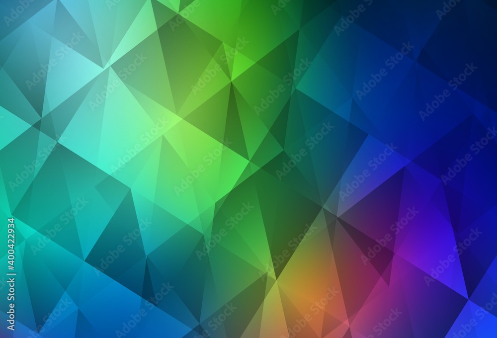 Obraz premium Light Blue, Green vector low poly texture.