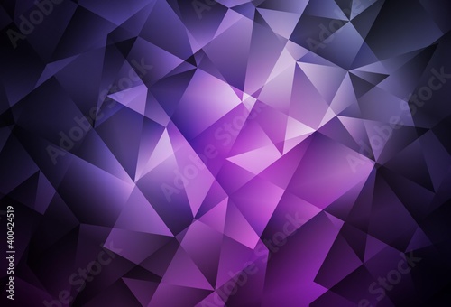 Dark Purple, Pink vector low poly background.