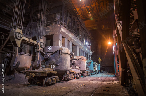 Metallurgical plant at night