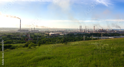 Metallurgical plant at summer