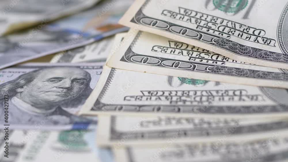 Lots of Spread out American Bills on Table. Banknotes of One Hundred US Dollars Lots of Spread out American Bills on Table. Banknotes of One Hundred US Dollars