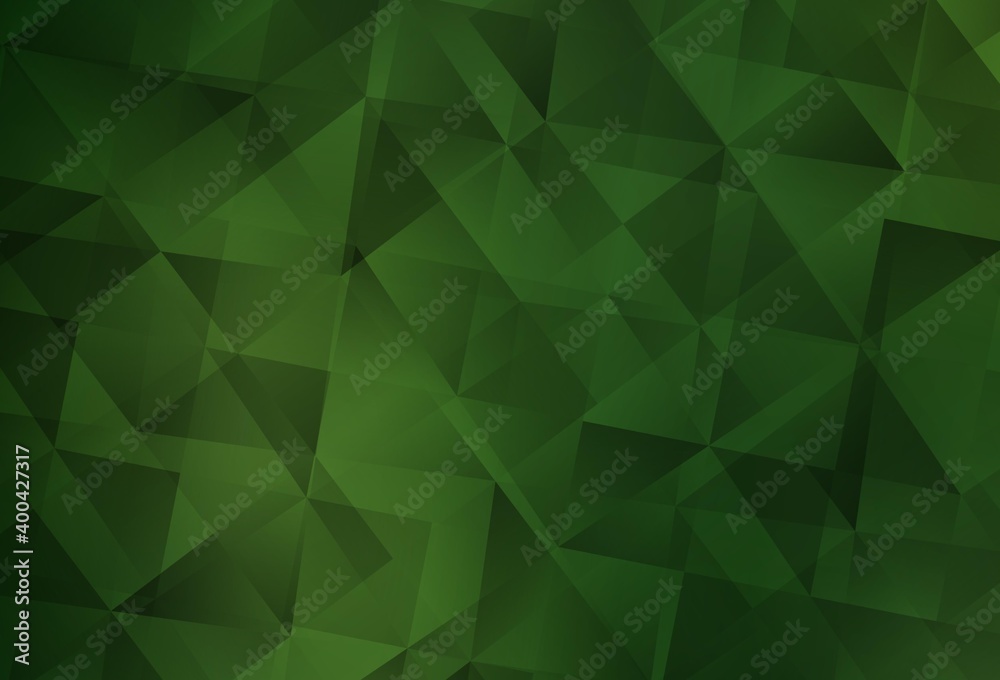 Obraz premium Dark Green vector abstract polygonal pattern.