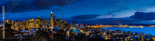 Seattle Panorama at Christmas Time