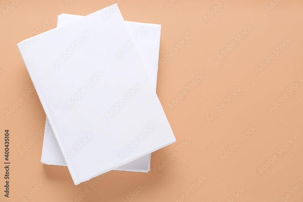 Blank books on color background Blank books on color background