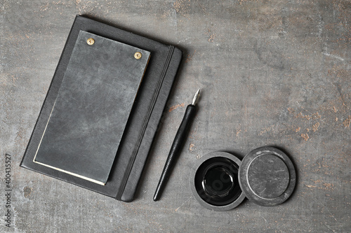 Nib pen, ink and notebook o...
