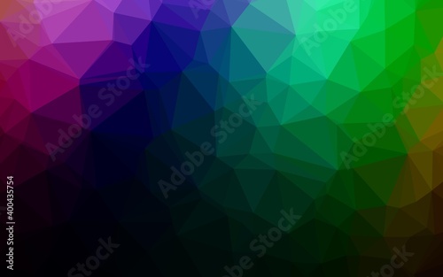 Dark Multicolor  Rainbow vector blurry triangle pattern.