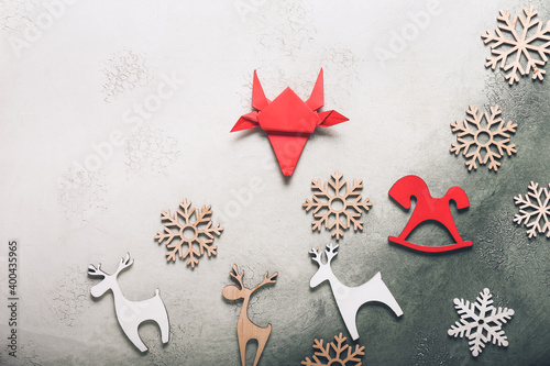 Origami bull as symbol of y...