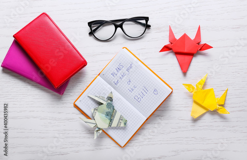 Diary with plans on year 20...
