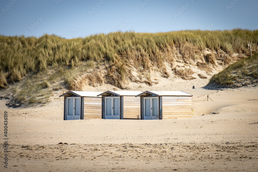 beach hut on the beach, Texel beach hut on the beach, Texel