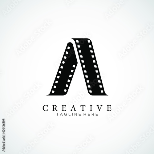 legant letter A logo for strip film vector illustration