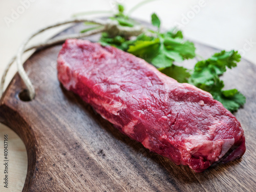 Raw piece of meat for steak