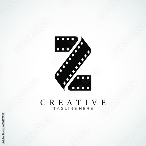 Elegant letter Z logo for strip film vector illustration