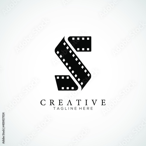 Number 5 with the logo design of Film strip design template