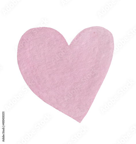 Watercolor abstract illustration, decorative focus, stylish heart image for a variety of design compositions on the theme of love, devotion, friendship or Valentine's Day