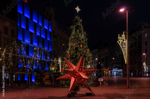 Christmas decoration at Freedom Square Brno, Czech Republic