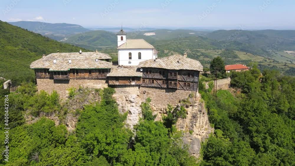 Aerial view of Medieval Glozhene Monastery of Saint George, Lovech region, Bulgaria Aerial view of Medieval Glozhene Monastery of Saint George, Lovech region, Bulgaria