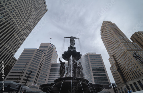 Cincinnati, Ohio monument on downtown photo