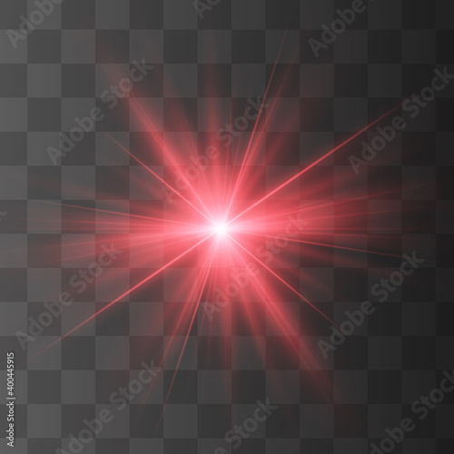 Glow isolated red light effect, lens flare
