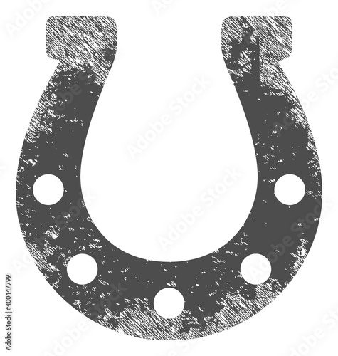 Horseshoe Grunge Icon Vector