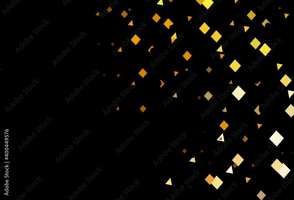 Dark yellow, orange vector cover in polygonal style with circles.