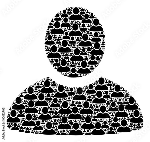 Recursive composition of man. Flat vector man composition is composed with random self man items.