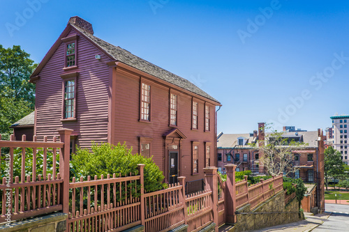 The Hopkins House, from the 18th century, is situated in College Hill historic district in Providence, Rhode Island photo