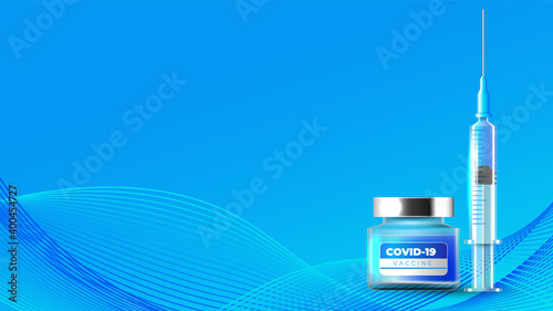 Coronavirus vaccination background with syringe