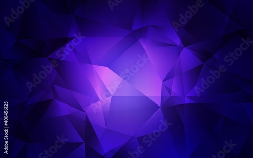 Dark Purple vector abstract polygonal background. Colorful abstract illustration with triangles. Best triangular design for your business.