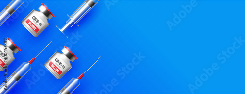COVID-19 Coronavirus Vaccine and Syringe Concept Image.