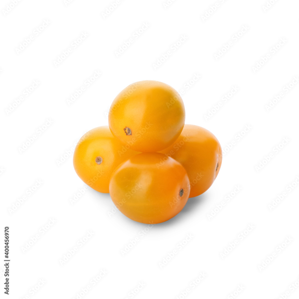 Delicious ripe yellow tomatoes isolated on white Delicious ripe yellow tomatoes isolated on white