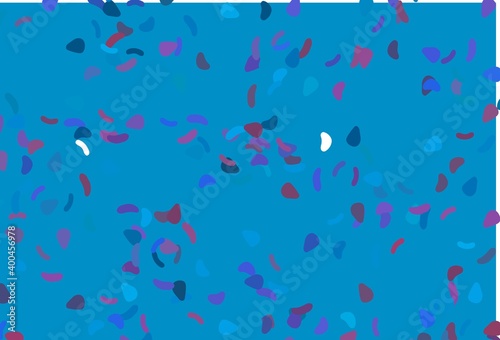 Light Blue, Red vector background with abstract forms.