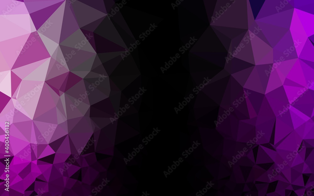 Fototapeta premium Dark Purple vector shining triangular pattern.