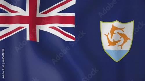 Anguilla animated flag. Seamless loop. 4K