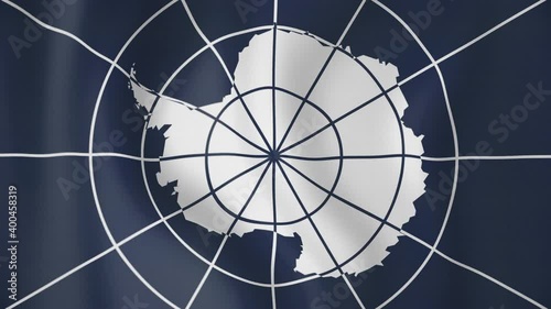 Antarctica animated flag. Seamless loop. 4K