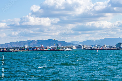Distant view of Takamatsu port , Takamatsu city, Kagawa, Shikoku, Japan © F.F.YSTW