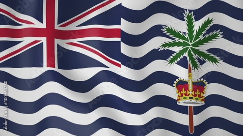 British Indian Ocean Territory animated flag. Seamless loop. 4K