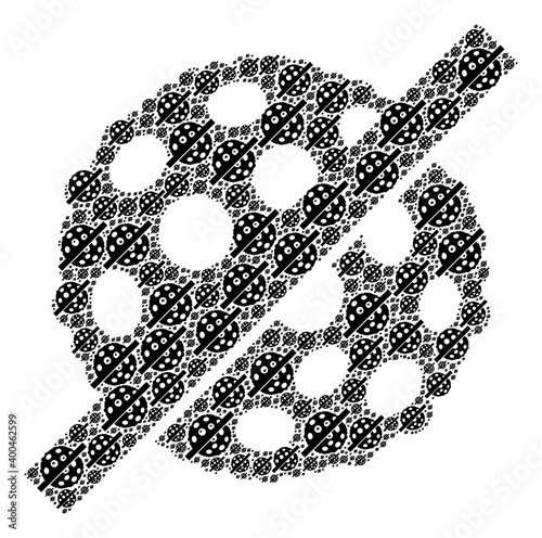 Repeating collage from no microbe spore. Flat vector no microbe spore collage is designed with repeating itself no microbe spore parts.