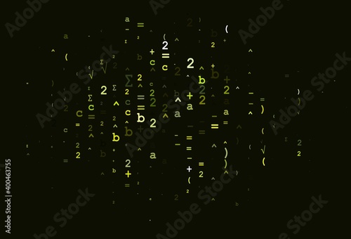 Light Blue, Yellow vector backdrop with algebra elements.