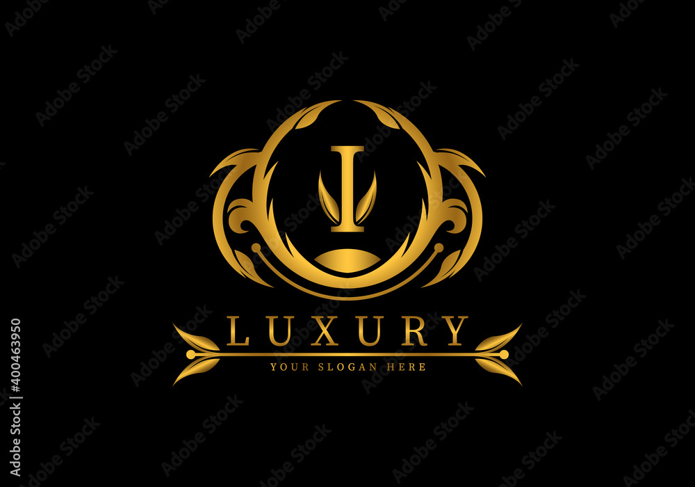 Fototapeta premium Letter I Luxury Logo template vector for brand, company or fashion.