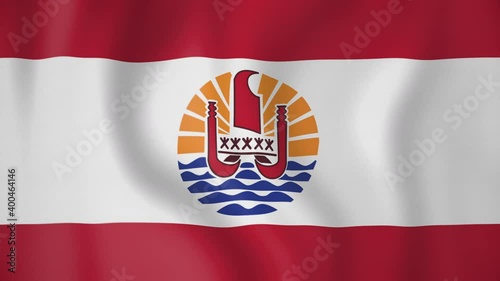 French Polynesia animated flag. Seamless loop. 4K