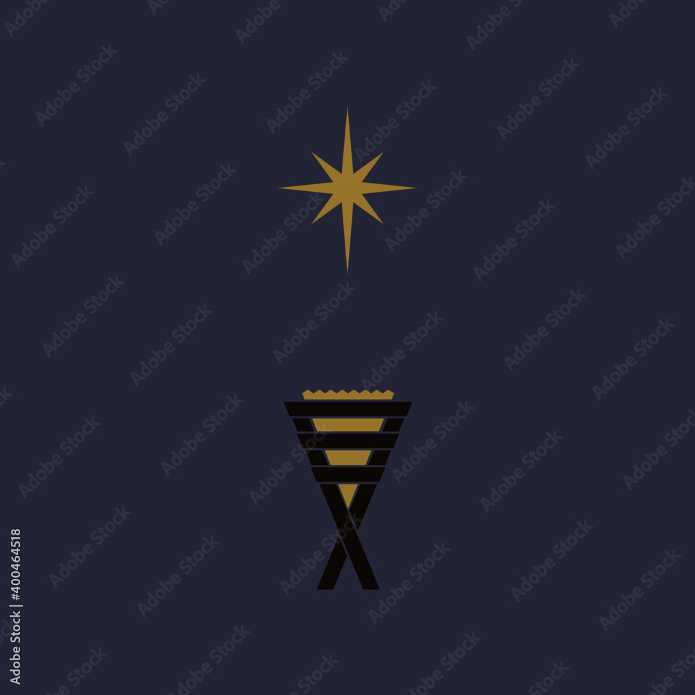 Manger and star of Bethlehem, symbolizing the birth of Jesus Christ. Manger and star of Bethlehem, symbolizing the birth of Jesus Christ.
