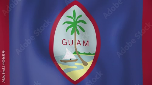 Guam animated flag. Seamless loop. 4K