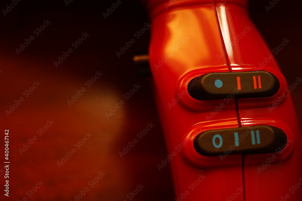 Fototapeta premium hair dryer handle close-up handle with buttons