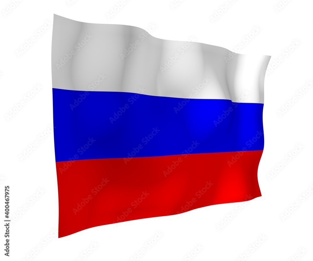 Waving flag of the Russian Federation. The National. State symbol of the Russia. 3D illustration Waving flag of the Russian Federation. The National. State symbol of the Russia. 3D illustration