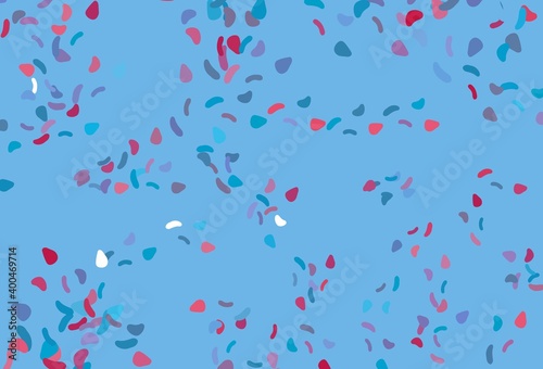 Light Blue, Red vector template with memphis shapes.