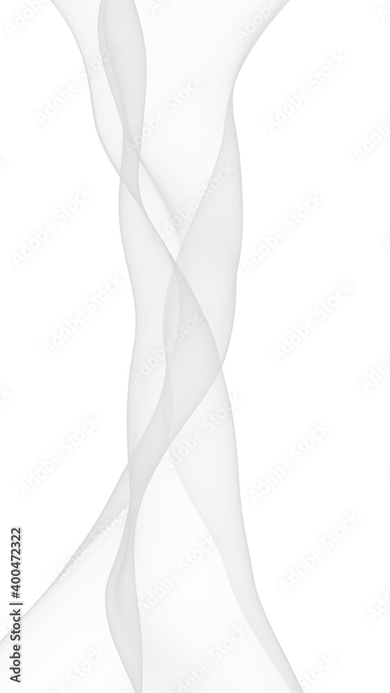 White abstract background. Fluttering white scarf. Waving on wind white fabric. 3D illustration White abstract background. Fluttering white scarf. Waving on wind white fabric. 3D illustration