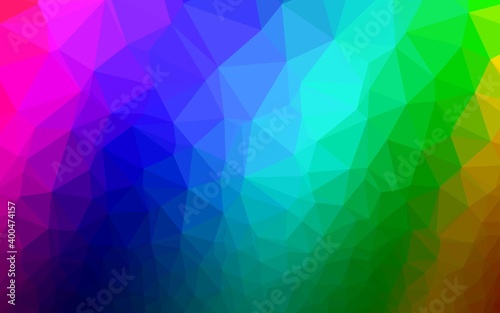 Light Multicolor  Rainbow vector low poly layout.