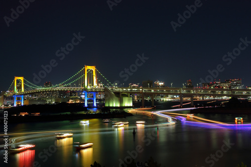 お台場　レインボーブリッジの夜景