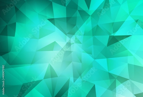 Light Green vector polygonal background.